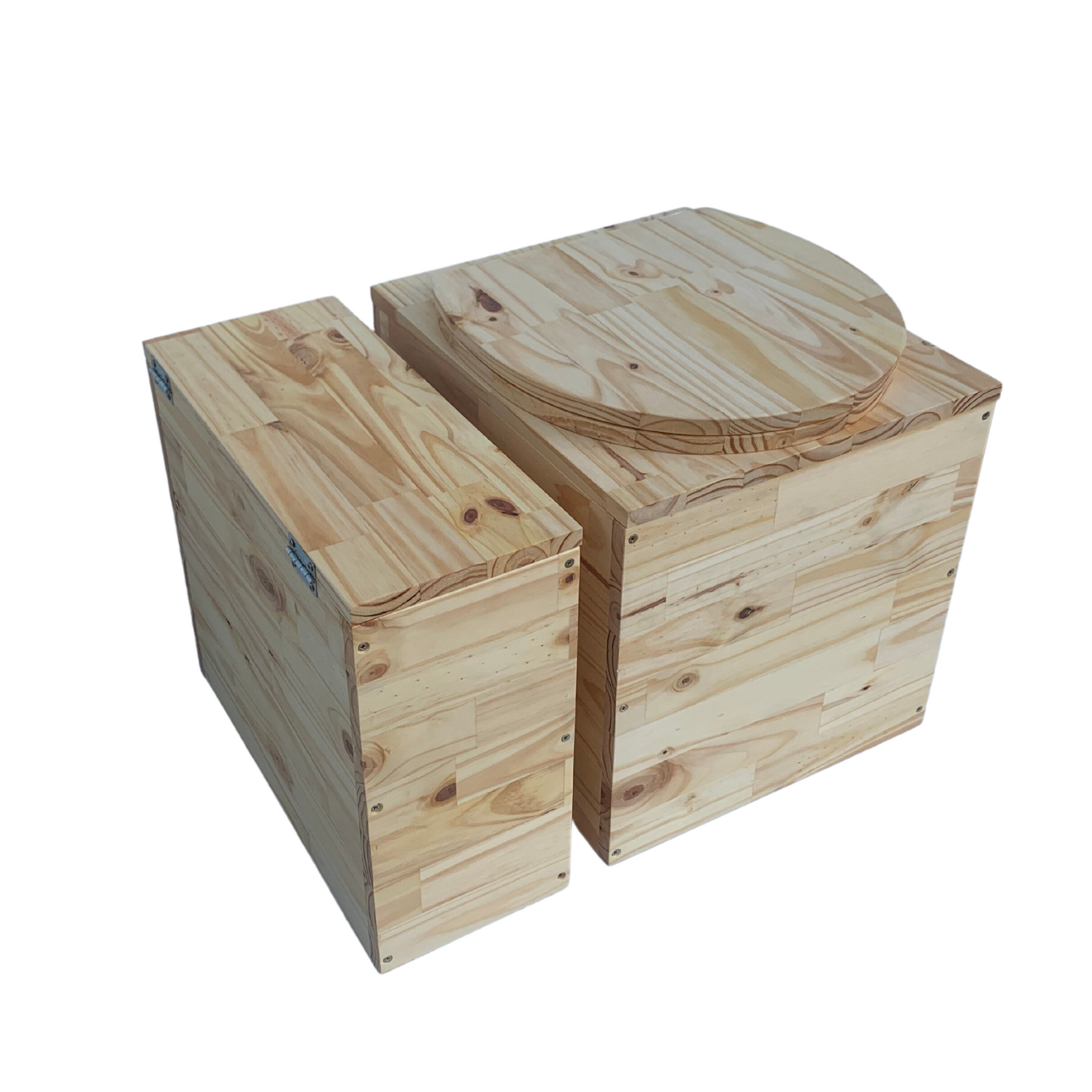Toilette sèche compacte en bois massif - Seau inox – Alfortbois